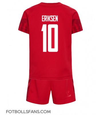 Danmark Christian Eriksen #10 Replika Hemmatröja Barn VM 2022 Kortärmad (+ Korta byxor)